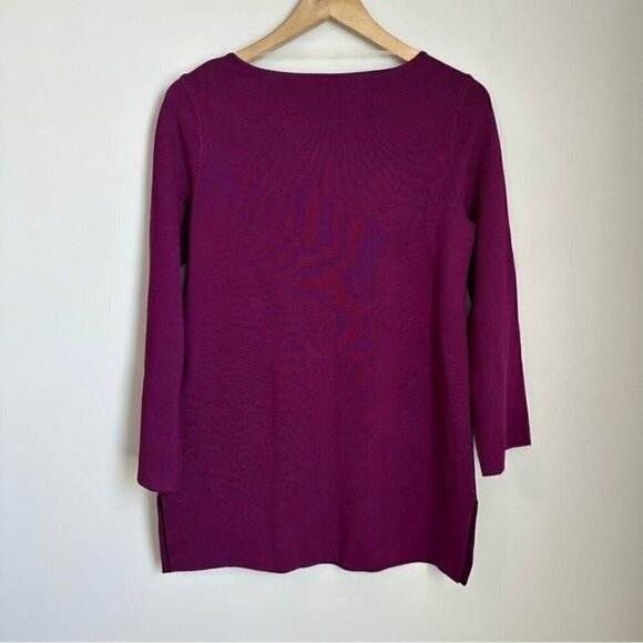 Chico’s TRAVELERS COLLECTIONSweater-Knit Top Plum Size Small - Picture 3 of 15